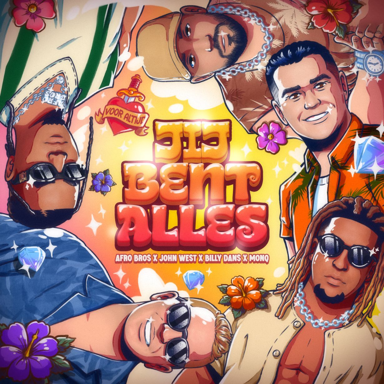 Illustratie bij: Afro Bros x John West x Billy Dans x Monq - Jij Bent Alles